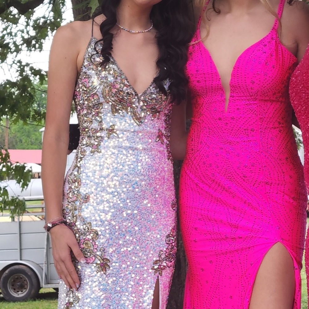White sequined prom dress!